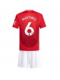 Manchester United Lisandro Martinez #6 Heimtrikotsatz für Kinder 2024-25 Kurzarm (+ Kurze Hosen)